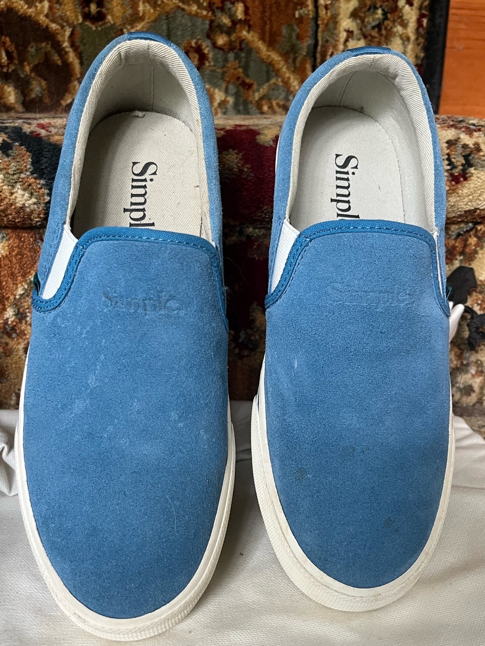 Blue Suede Slip On Sneaker Size 9